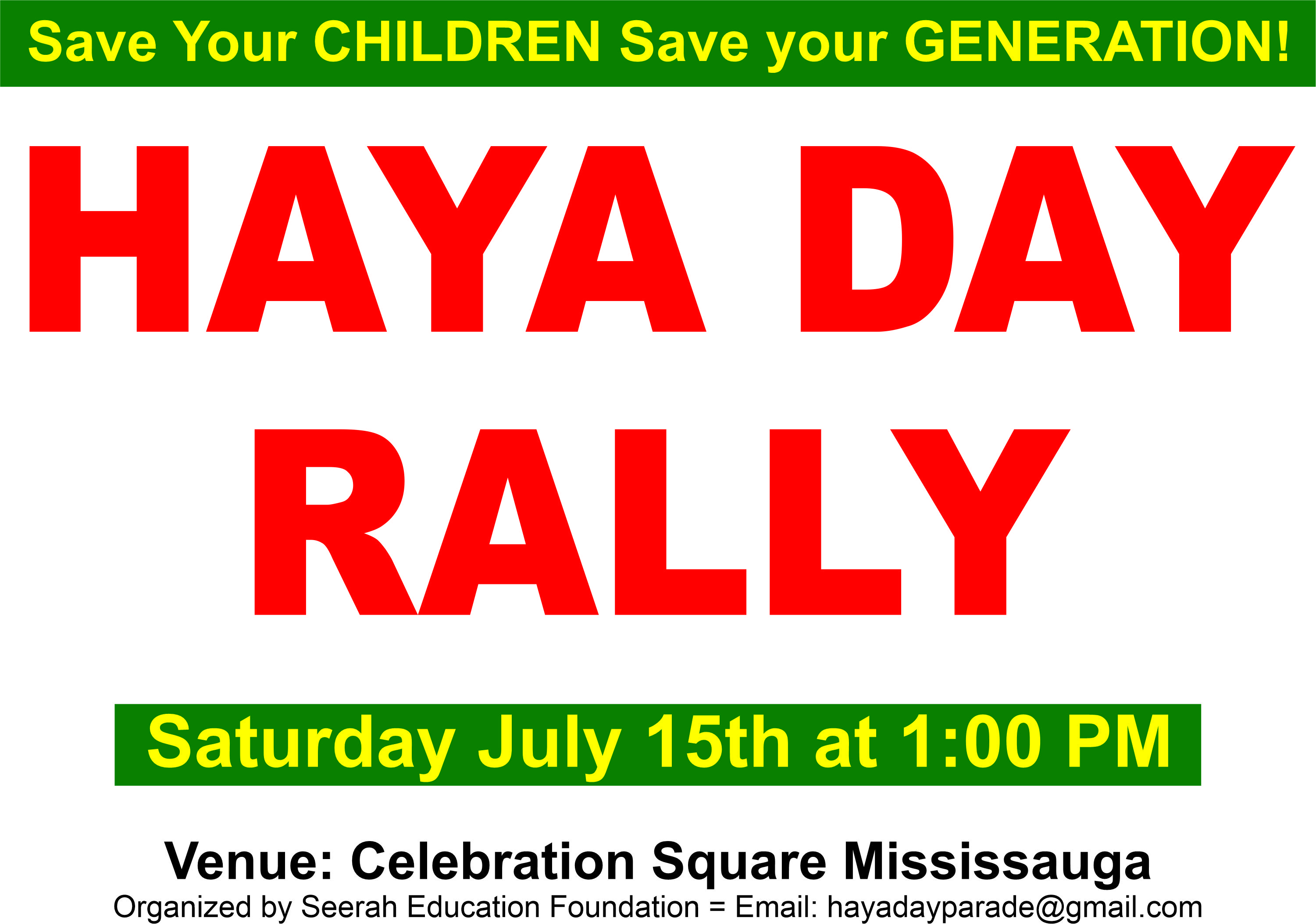 Haya Day Parade in Mississauga on Saturday, July 15th